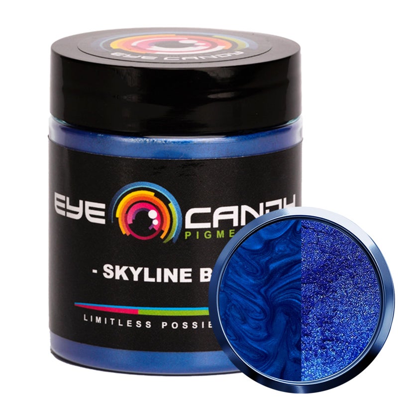 Eye Candy Pigments Premium Blue Mica Powder - Skyline Blue (25gr) - for Epoxy, Resin, Soap, Paint, Woodworking, Acrylic Pouring, Bath Bombs, Fishing Lures - DIY Arts and Crafts Additive - Image 1